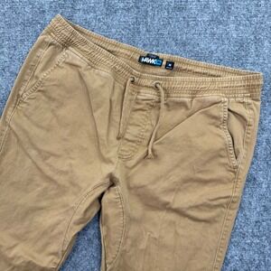 Hawk Jogger Pants Size Medium  Tan Cargo  Cotton Spandex Elastic Waist Men's